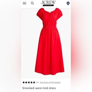 J. Crew Bright Red Peasant Top with Tie Neck